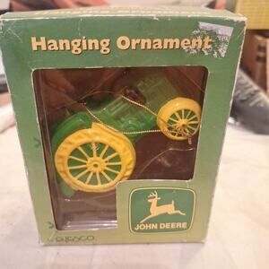 Vintage John Deere Tractor Enesco Hanging Ornament 2000 NIB Green Holiday 1 Pc